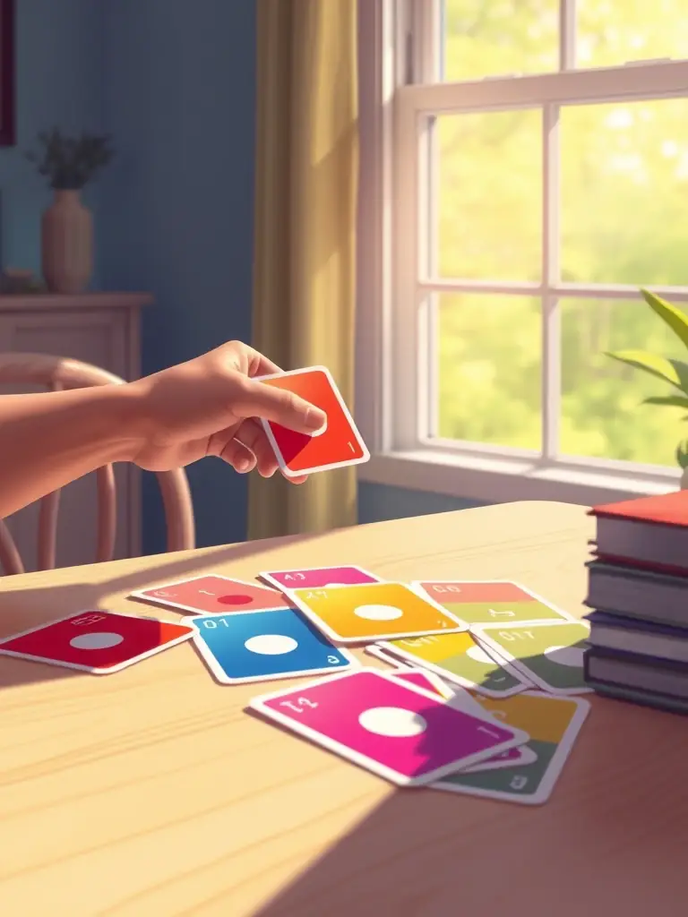 An artistic photograph of OH Cards spread out on a table, with hands gently selecting a card, representing intuition, self-discovery, and emotional insight.